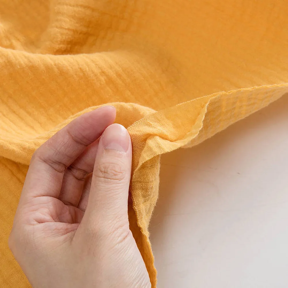 
Per meter price wrinkle textiles 100% cotton double gauze fabric for baby 
