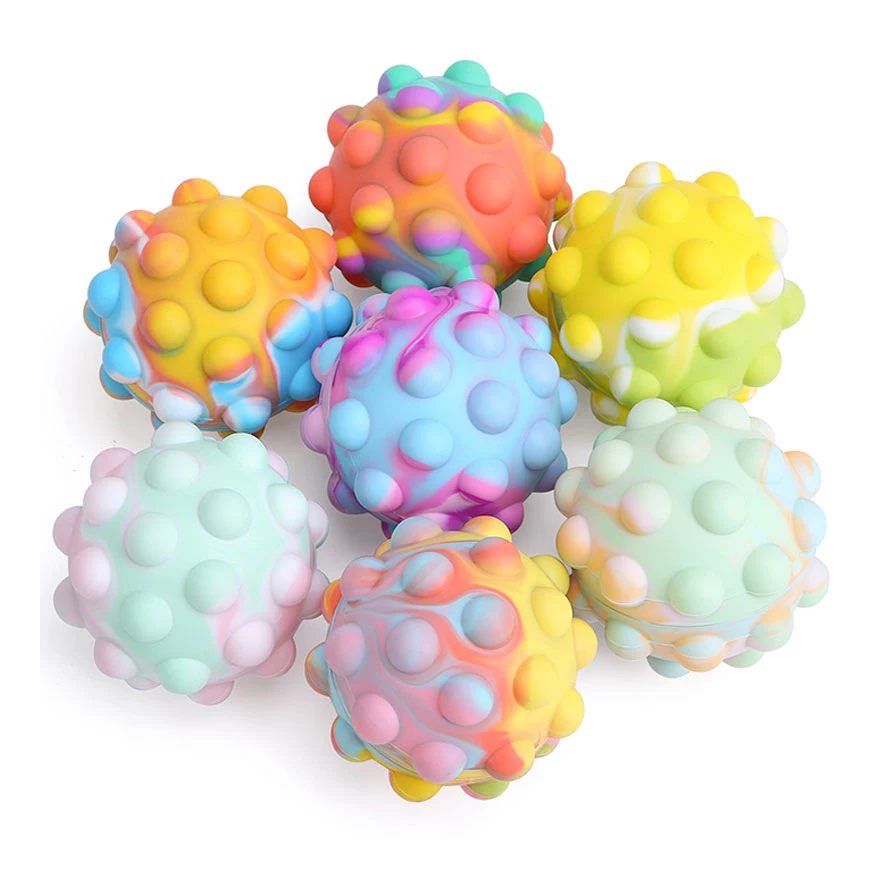 Autism Relief Anxiety Stress Toys Silicone Decompression Pops Sensory Bubble Toy Set Squeeze Pops Fidget Toy Balls