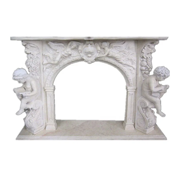 Indoor solid stone carrard marble fireplace frame marble fireplace mantels manufacturers calcatta marble fireplace