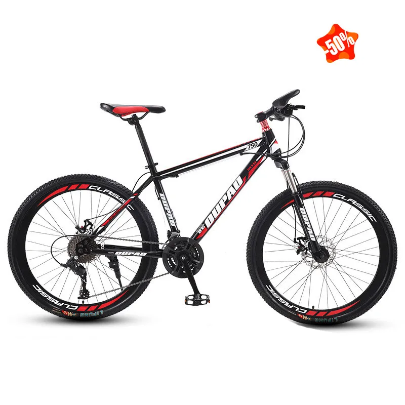 Factory store Steel Single 21Speed Standard Mountain Bike Doul Disc Brake Frame Bicycle Bicycle for Adults Mtb Mountain bike
