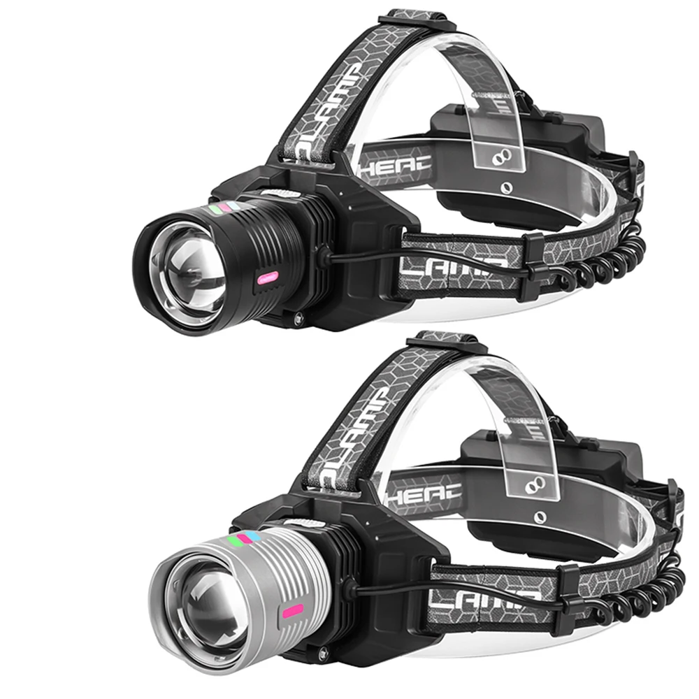 Фара дальнего действия 1000 м уличная Водонепроницаемая фара с зумом полая флуоресцентная лента 1200 люмен мощный фонарь