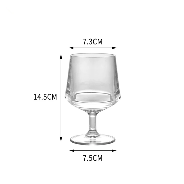 acrylic vintage colored  stripe plastic gold rim wine brandy snifter cognac glass cup  goblet