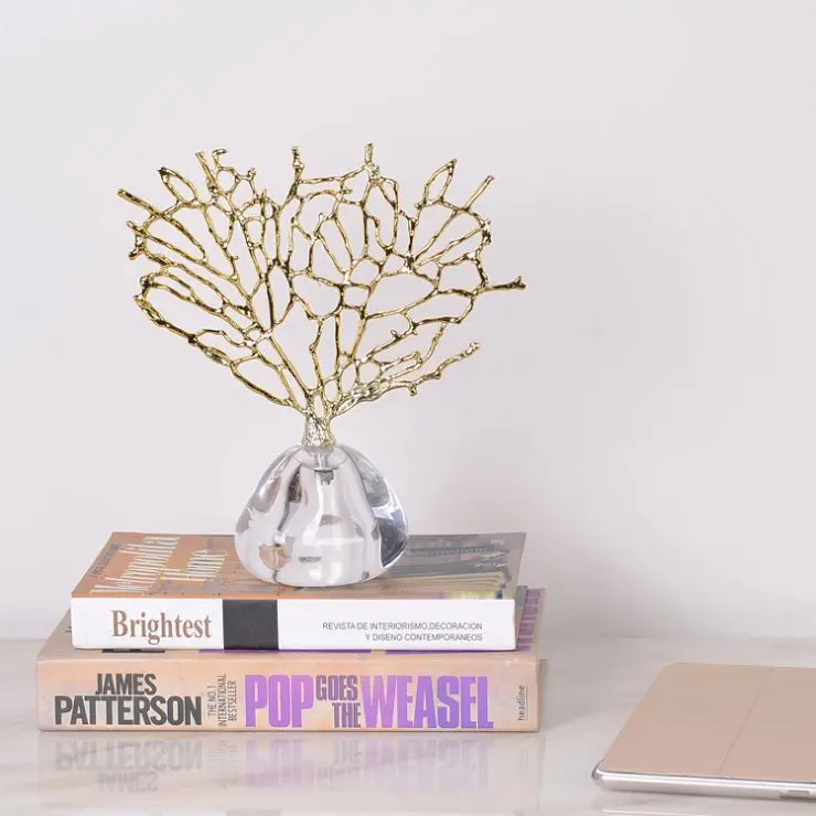 2021 New INTERIOR HOME DECORATIONS ITEMS TABLE OBJECTS HOME ACCENTS HANDCRAFT METAL CORAL SCULPTURE  OTHER HOME DECOR