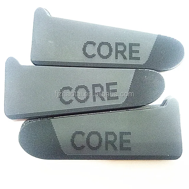 Logo print pvc rubber material hook and loop sleeve tab for jacket cuff