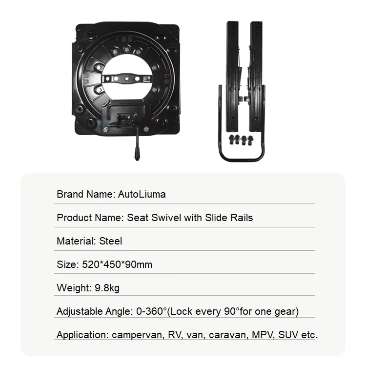 Hot Selling 2024 AutoLiuMa Swivel Car Seat Base 360 degree Rotatable Vehicle Seat Seat Swivel with Sliding Rails