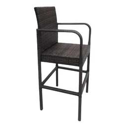 Home Outdoor Bar Stool Rattan Garden Furniture Bar Chair Set Patio Wicker Furniture