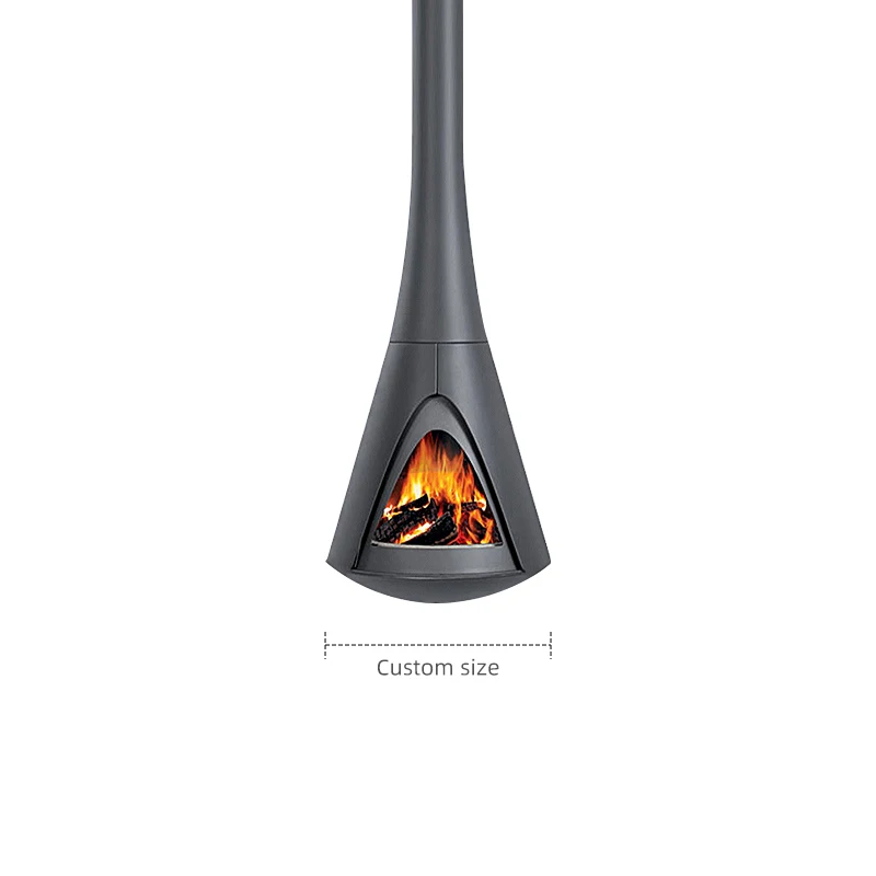 Hanging special-shaped real fire wood-burning fireplace Villa living room decoration features art modeling hanging heating stove