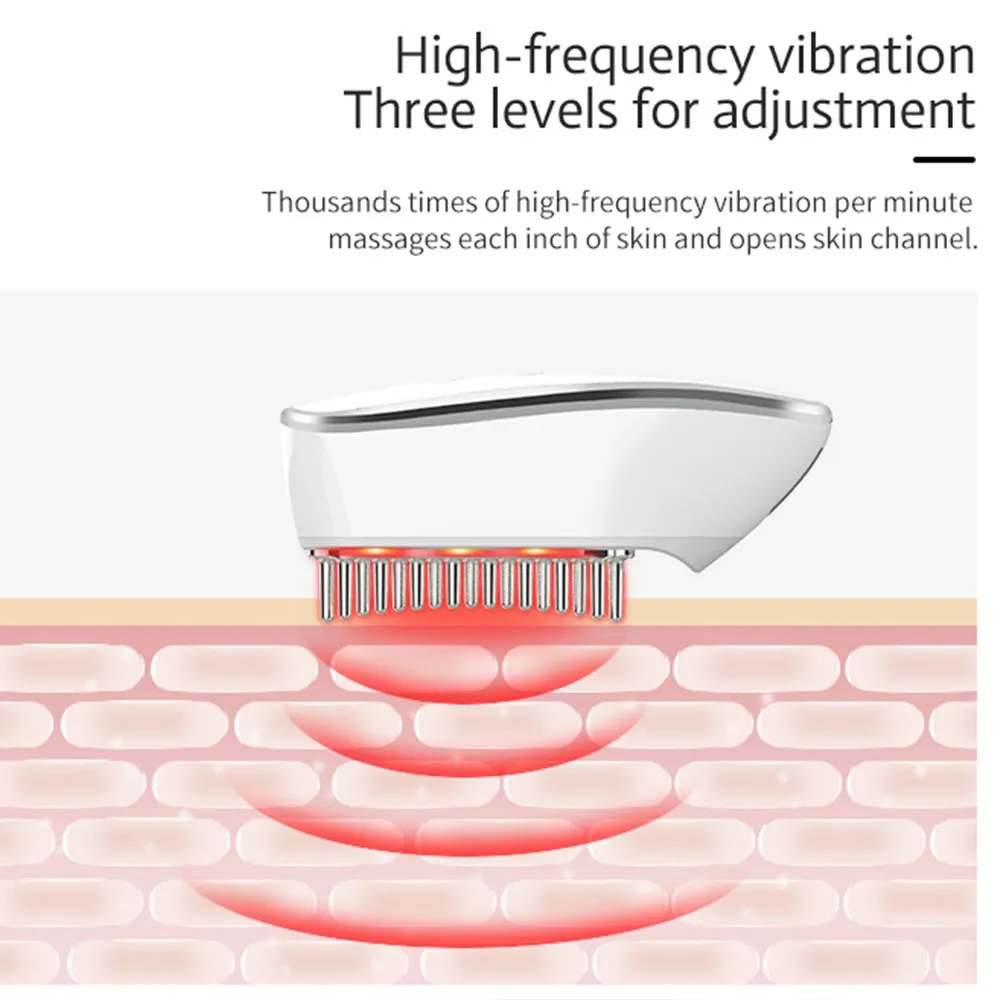Multifunctional Hair Scalp Brush Massage RF Ems Photon Beauty Device Eco Friendly Hair Comb Brush