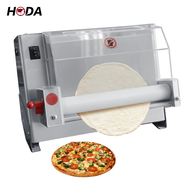 China stainless steel automatic pizza dough sheeter machine automatic 220v video pizza roller dough base forming machine sale