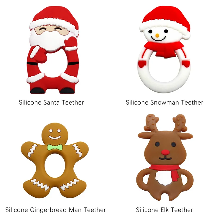 OEM&ODM Christmas Gift BPA Free New Born Baby Chewing Toy Silicone Mordedor Silicone Teether Baby Teething