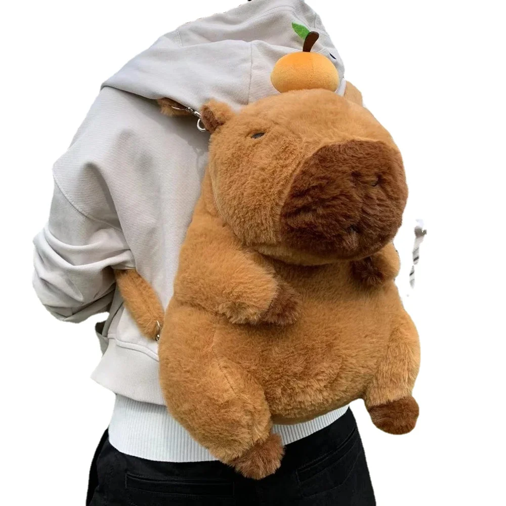 Hot New Design Capybara Plush Toy Backpack Capybara Crossbody Bag Handbag Soft Warm Plush School Bag For Girls