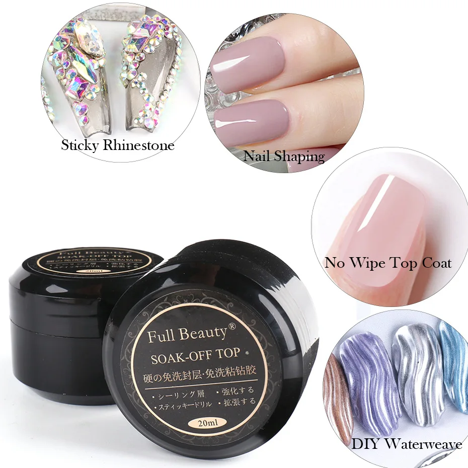 Private Label 5ml Rhinestone Top Glue Soak Off Uv/Led Gel Polish For Nail Art Design