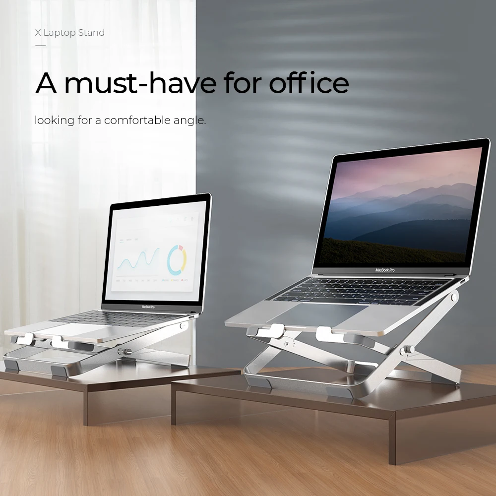 2021 Adjustable Portable Aluminum Laptop Stand Folding Height Adjustable Foldable Portable Desktop Holder Riser Stand