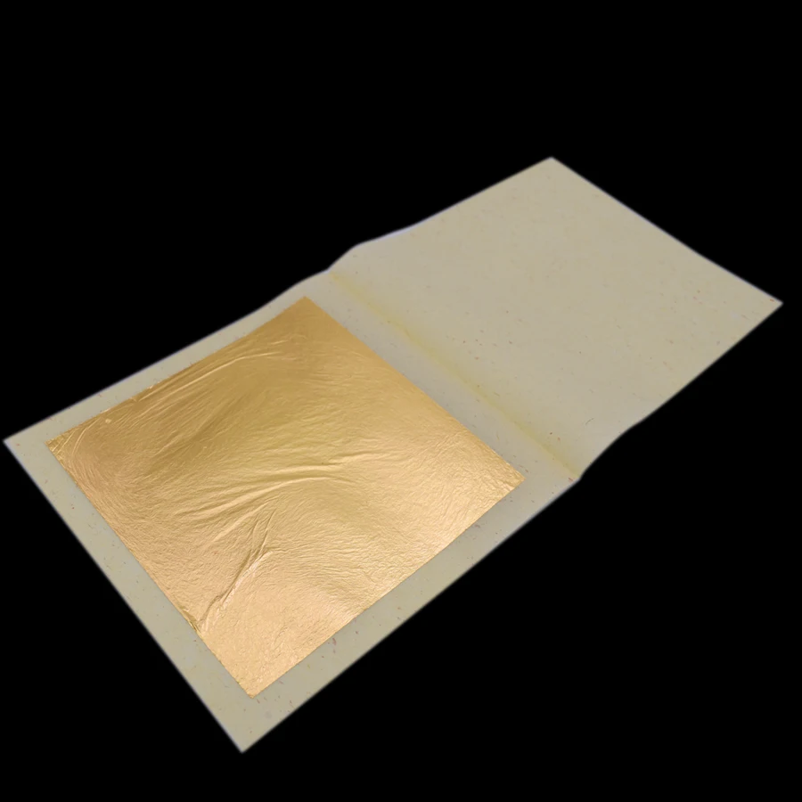 High quality 24k Edible Gold Foil Food Decoration ice cream Cake Baking Food Drink Coffee Hot Pot Healthy Fashion 9.33x9.33 cm