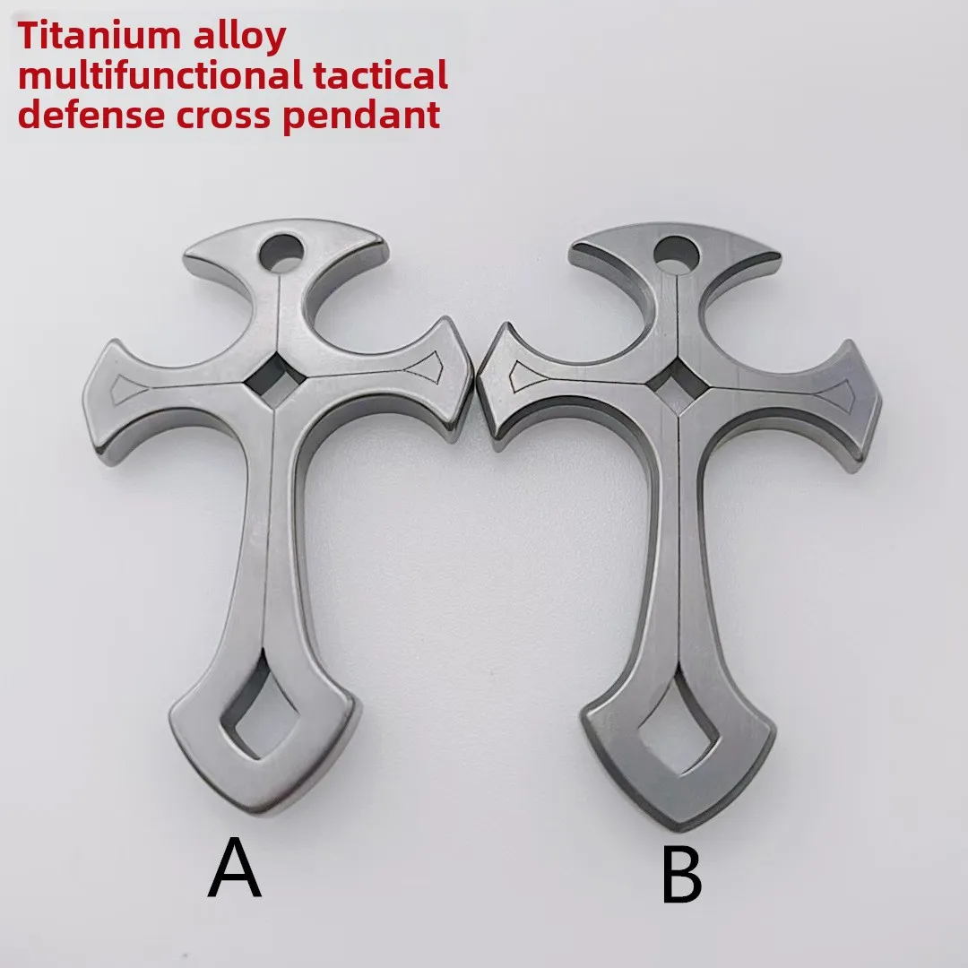 Tactical Defense Cross Pendant Tc4 Titanium Alloy metal key chains Tiger Hand Thorn other key chains Self-Defense Fashionable