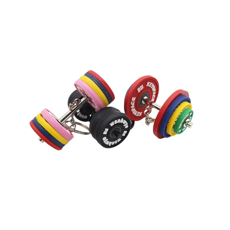 llaveros weight plate storage variabledumbbell gift sand custom fan DIY rack Metal free tactical weight vest plate  keychain