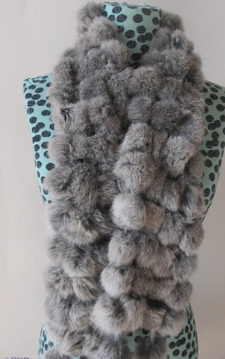 Breathable And Soft Long Fur Adult Winter Rabbit Fur Scarf Scarves Furred Scarfing