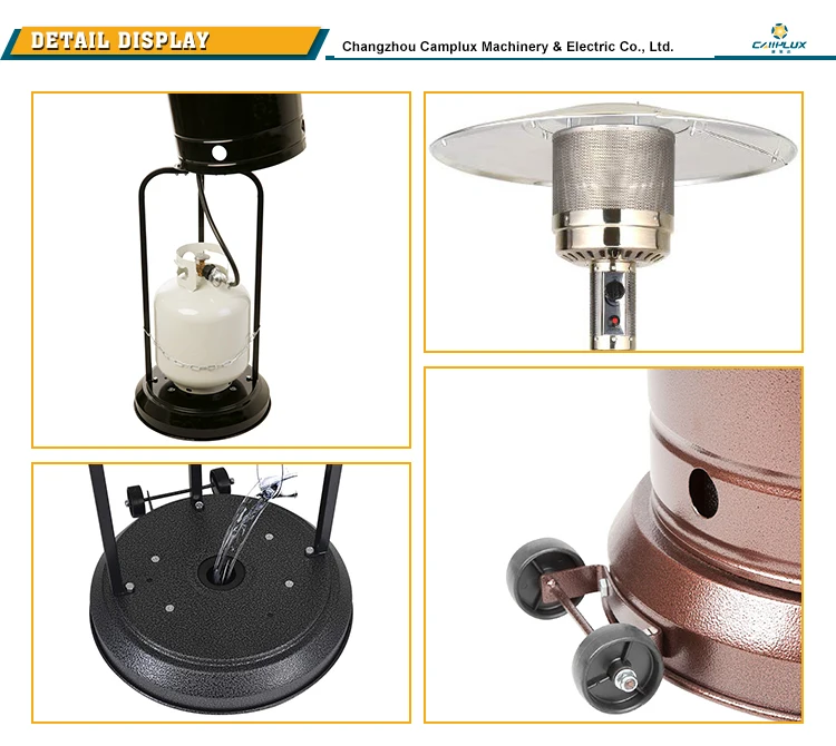 Garden Stainless Steel Modern Style Outdoor Stocked Umbrella Gas Patio Heater