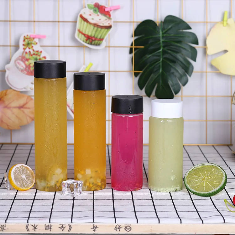 400ml 500ml 600ml Beverage Containers Plastic 16 oz Fruit Juice Bottles With Screw Caps