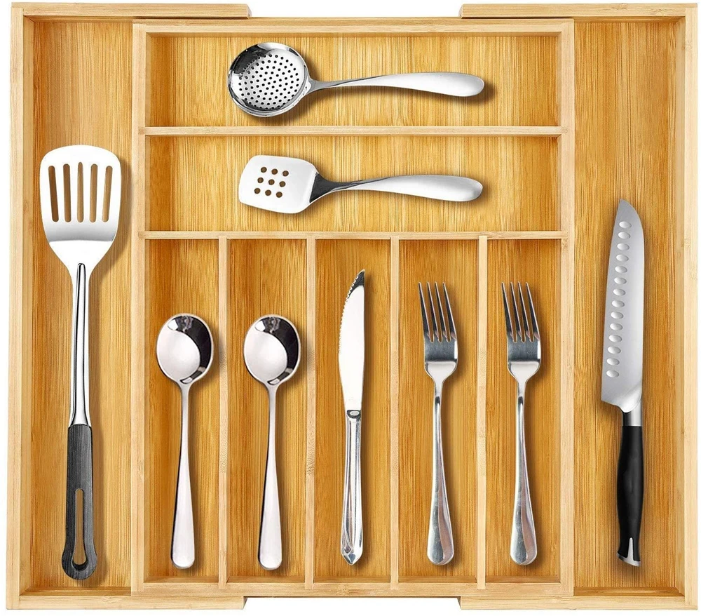 Bamboo drawer organizer kitchen cutlery organizing box, tool organizing box, underwear storage holder