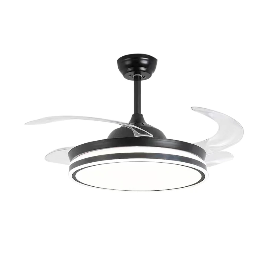 Winter And Summer Led Invisible Ceiling Fan Timed Shutdown 6 Speed Quiet Remote Control Ceiling Fans With Led Lights