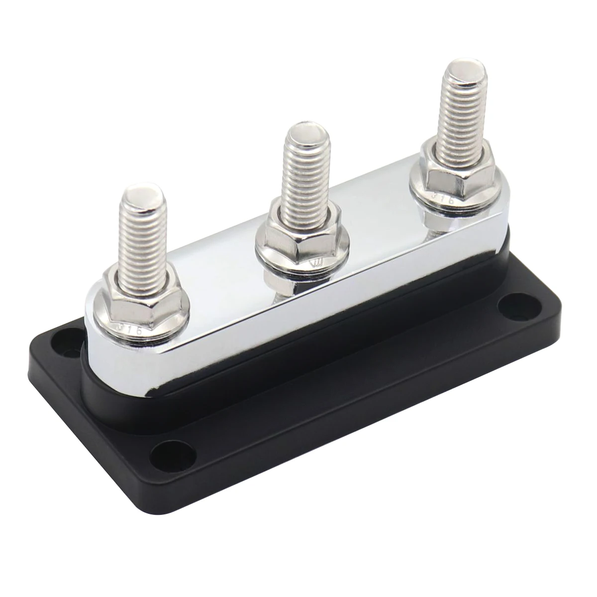 Amomd Stud 3-Way 600A High Current Amp Heavy Duty Copper Bus Bar