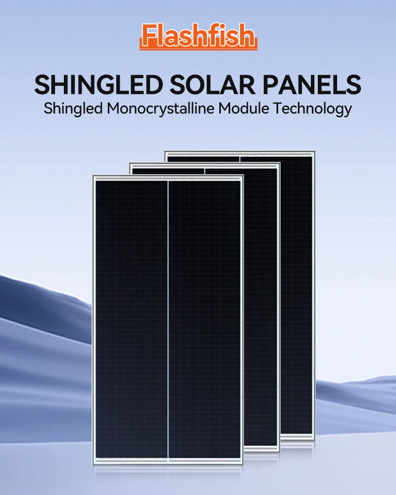 Flahfish 30W 60W Mounting System Cell Full Black Monocrystalline Silicon Shingled Solar Panels for Roof  House