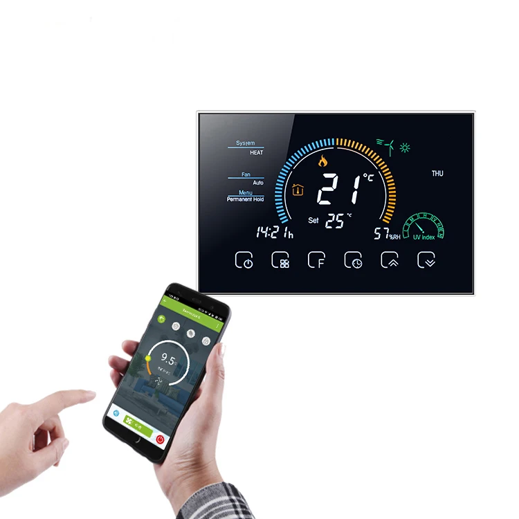 Оптовая продажа Wi-Fi центральный кондиционер Tuya 2 WiFi/MODBUS Умный домашний охлаждающий обогрев 2/4 трубы 3-скоростной вентилятор термостат