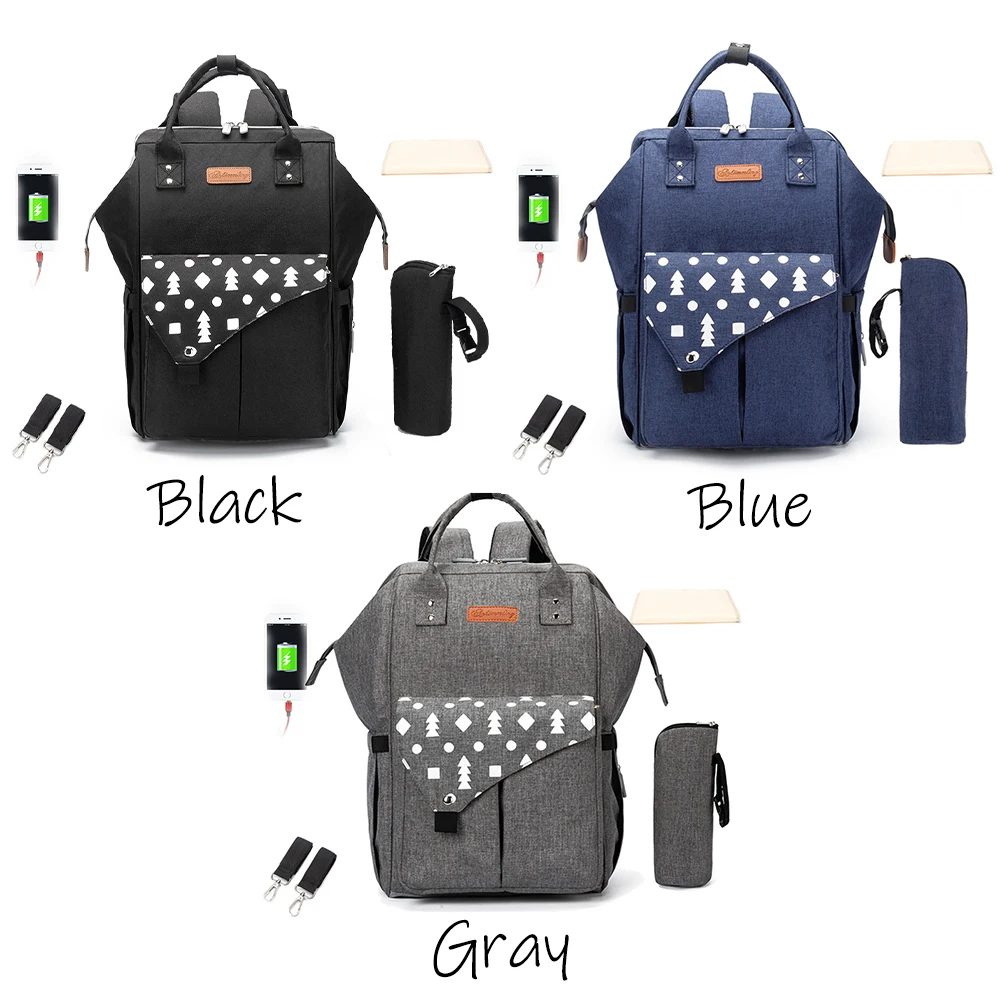 Hot Sale Baby Nappy Changing Bag With Stroller Buckle Diaper Bag Backpack waterproof travel mom back pack