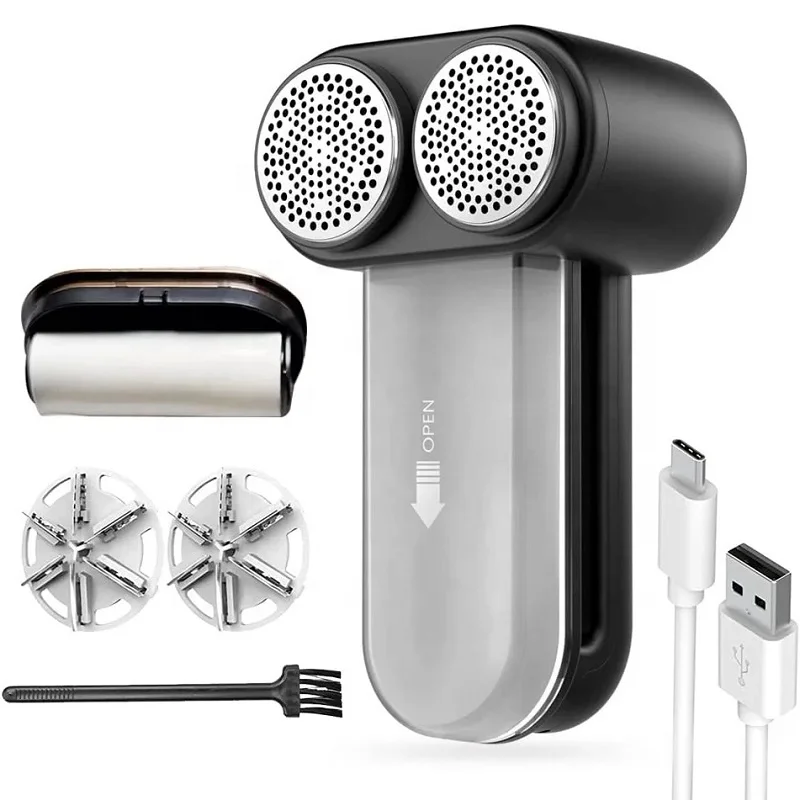 Fabric shaver and lint remover clothes electric LED screen roller sticky floating sweater coat portable Dual head fabric shaver