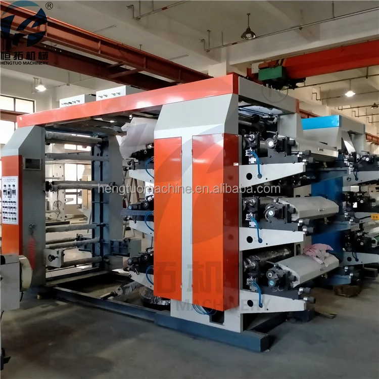 Печатная машина для флексографской печати 6 цветов Нетканая пластиковая пленка пластиковый пакет бумажные стаканчики