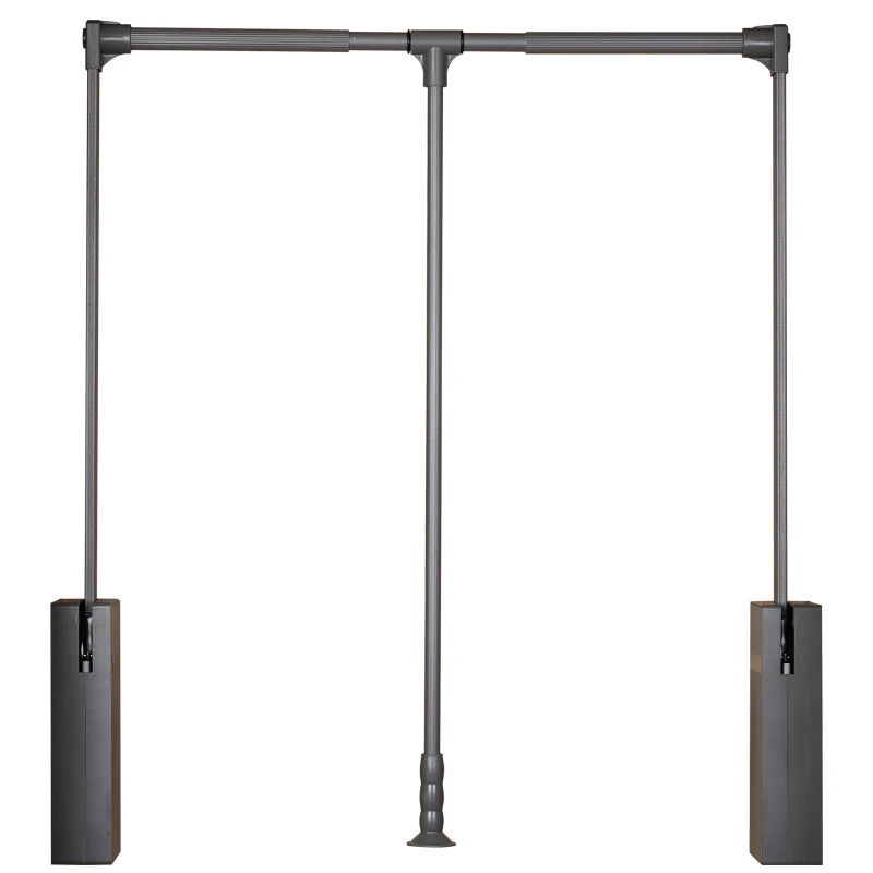 Double buffer lifting rod for clothing hand lift clothes drying rack cloth hanger/wardrobe Rail/closet Lifter