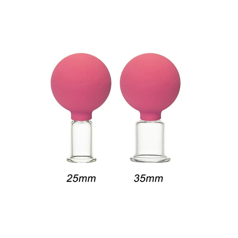 Amazon Rubber Suction Bulb Glass Cupping Set 2pcs Anti cellulite vacuum Massage body facial massage  rejuva cup