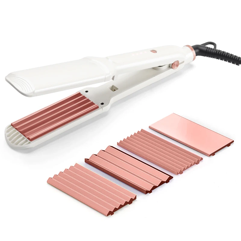 Flat Iron PTC Heating 4 or 3 in 1 Interchangeable Plates Professional Straightener and Curler