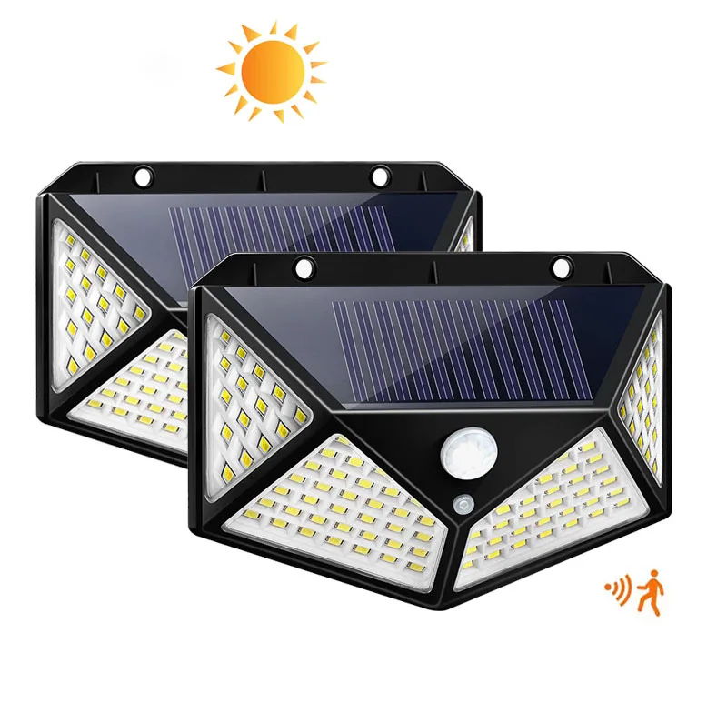 100 Led Solar Light Outdoor Solar Lamp with Motion Sensor ABS Waterproof Solar Garden Lights