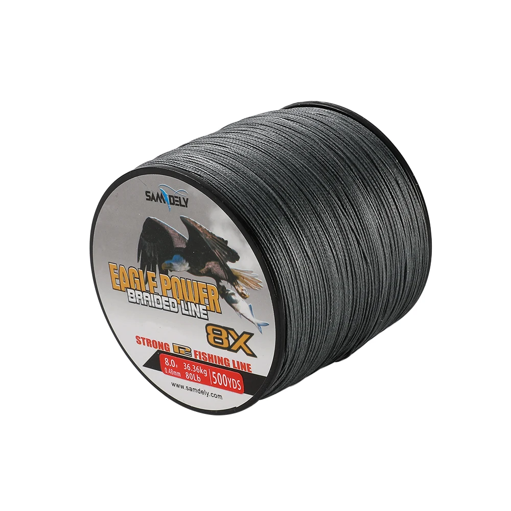 X8 UHMWPE многонитевая полиэтиленовая плетеная леска 500 ярдов для морской рыбалки