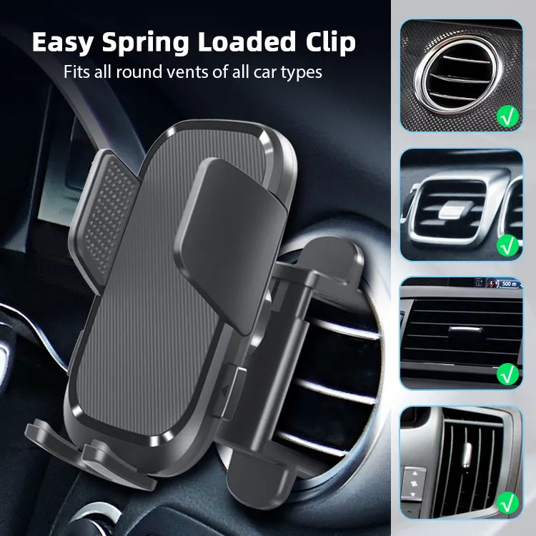 Newest Design Round AC Air Vent Car Phone Holder Flexible Car Mount Mobile Phone Stand For Car Holder