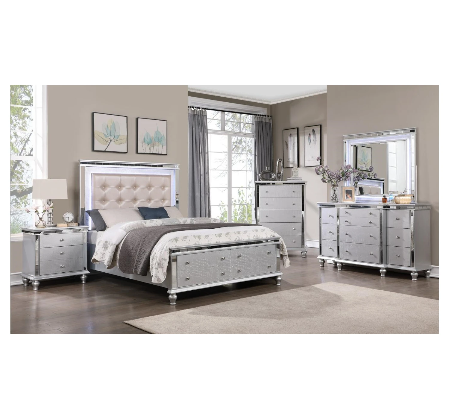 goodwin luxury  modern bedroom king bed/queen bed /double bed set solid wood bed bedroom furnitureZD2546SV