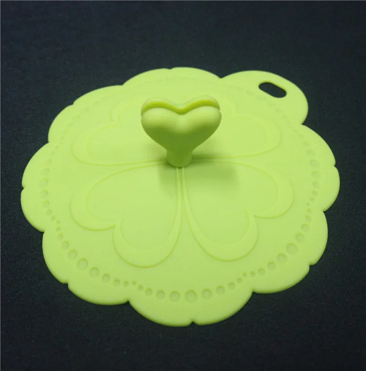 China custom made european simple geometric pattern hold the spoon silicone coffee cup lid