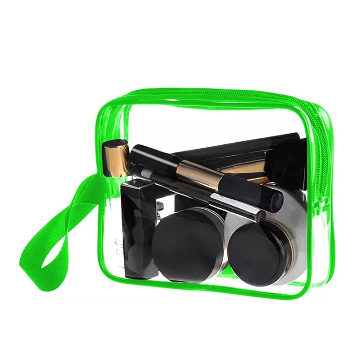 
Clear Toiletry Bag Cosmetic Makeup Handbag TSA Approved Travel Portable Women Men Airport Airline Waterproof PVC Ziplock Bag 