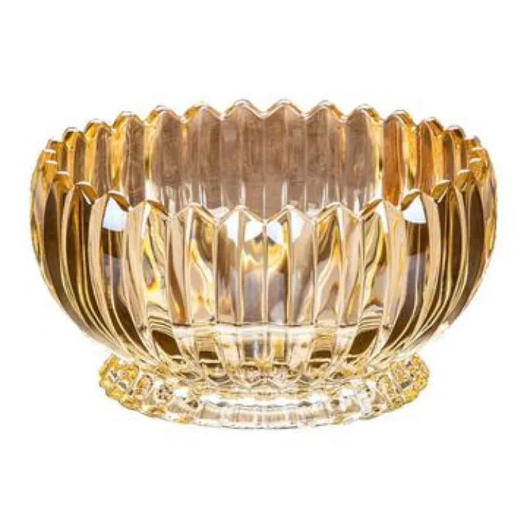 Zhejiang yiwu custom big  round glass decoration  decorative snack nuts and dried dry serving  fruit plate tray