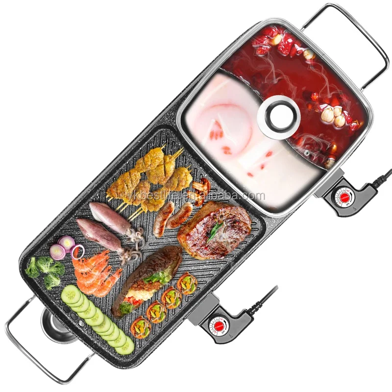 Электрическая прямоугольная гриль с горячим