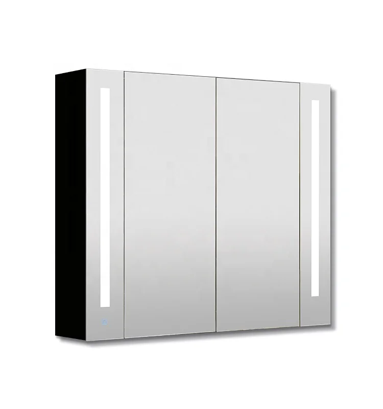 Modern family bathroom aluminum smart LED motion sensor mirrored bathroom mirror cabinet for bathroom