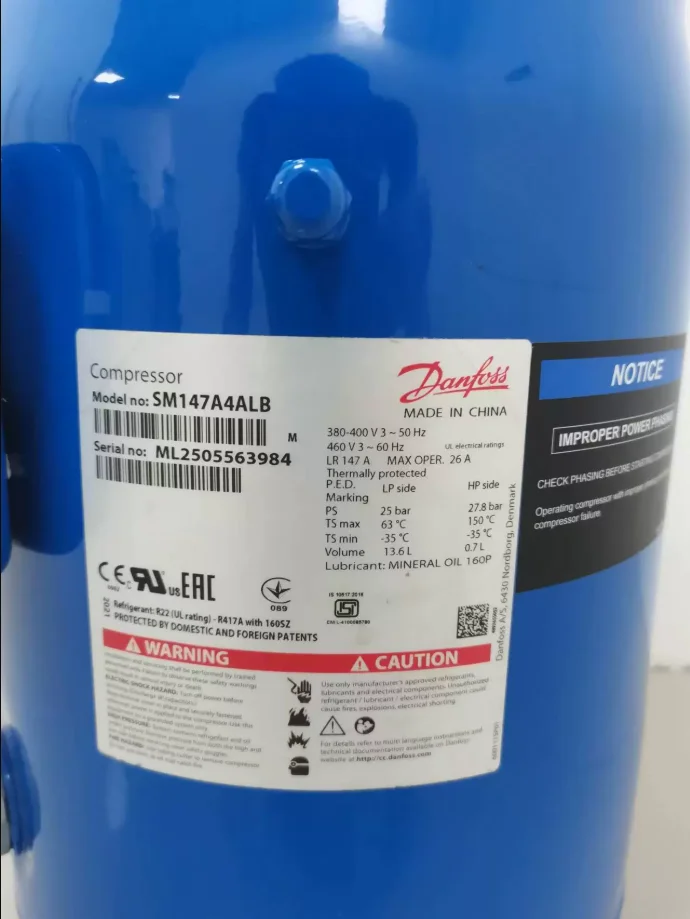 SM124A4ALB/SM147A4ALB/CLB SZ147A4ALB Scroll compressor Hermetic refrigerant compressor for Danfoss compressor
