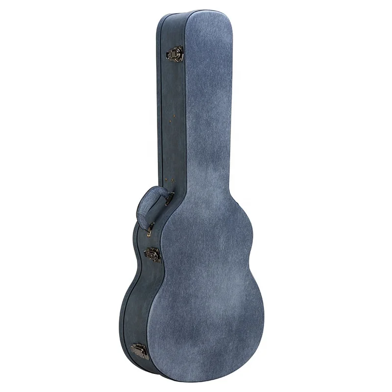 Factory Direct Sale Wash Denim Fabric Moisture-proof Wooden Classical Electric Hard Instrument Case