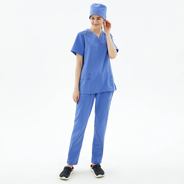 Best Selling Scrub Suits Wholesale Custom Mandarin Collar Nursing Uniforme Hospital Uniforms Medic Scrubs