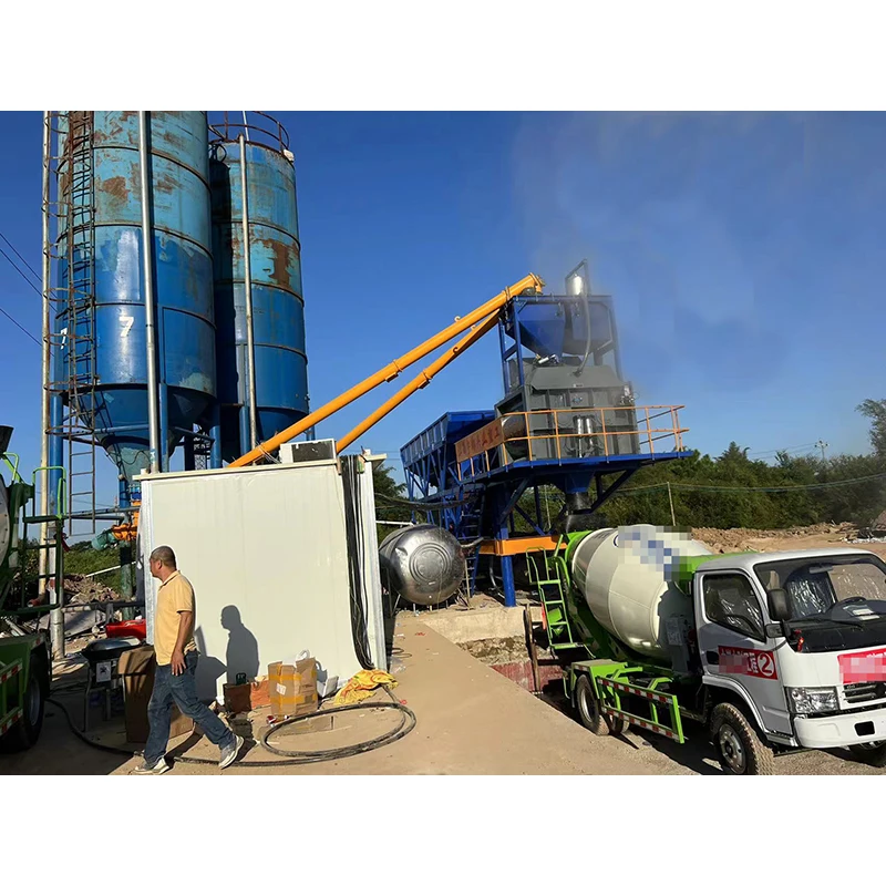 China Cement Plant With Vertical Thickened Cement Silo Concrete Batching Plant Mobile 60 M3/h Mixing Plant