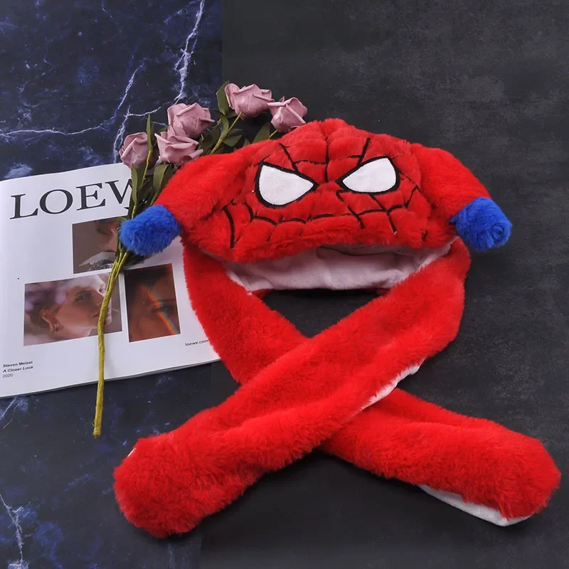 2024 новая аниме косплей Паук милый светящийся медведь с кроличьими ушками шапка движущимися прыжками Кепка преппи забавная игрушка плюшевая подарок