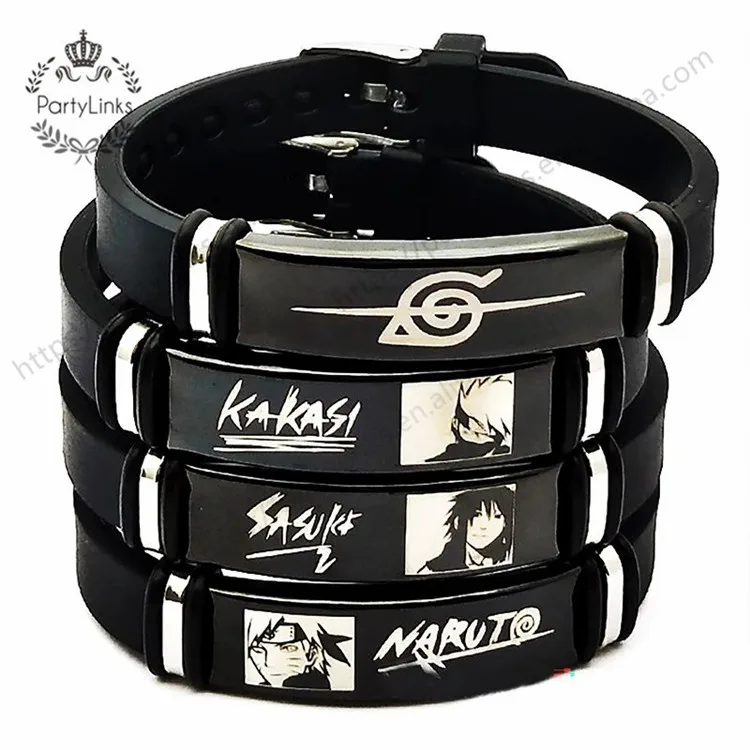Anime Silicone Bracelet Hatake Kakashi Konoha Ninja Cosplay Costumes Accessories Bracelet Finger Ring Anime Props