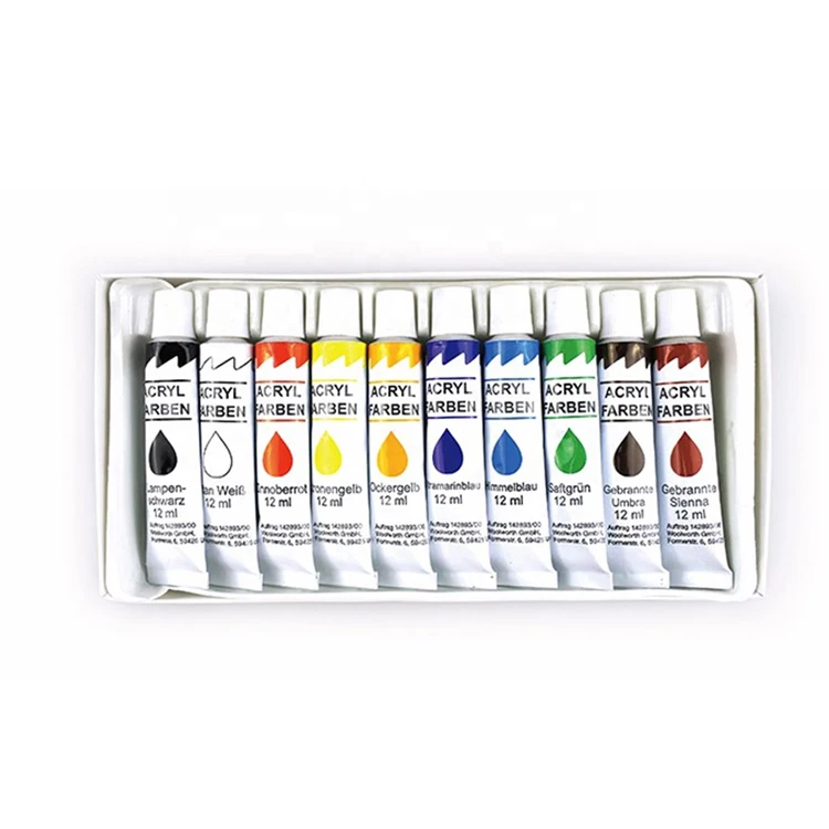 Art Supplies 12 colors on Canvas Acrylic Paint Set Non-Toxic paint set